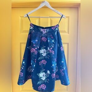 Ted Baker Navy Floral A-Line Skirt